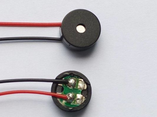 Black AC Type Magnetic Door Buzzer , 2048 Hz Electromagnetic Buzzer With Soldered Wire