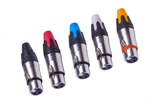 Tin Plating Small Electrical Connectors / XLR Female Connector For Microphone Cables