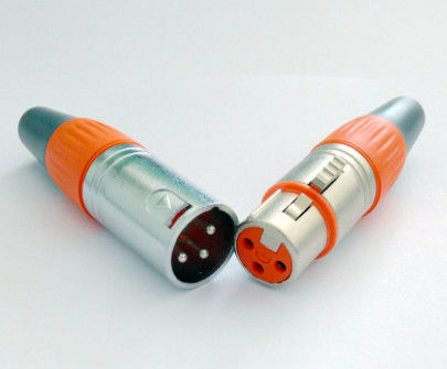 Cable Soldering Small Electrical Connectors / XLR MIC Connectors Male And Female Adapter