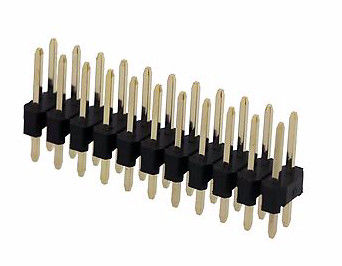 Through Hole 2.54MM Small Electrical Connectors Dual Row Straight Pin Header 2 - 80 Pins Gold Plated