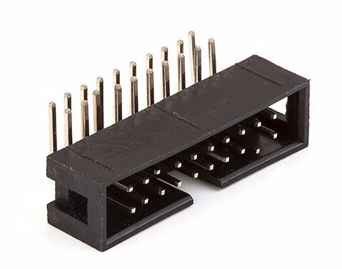 Right Angle Male Box Header Small Electrical Connectors 2.54mm R/A Dual Row 6～64P