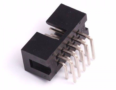 Right Angle Male Box Header Small Electrical Connectors 2.54mm R/A Dual Row 6～64P