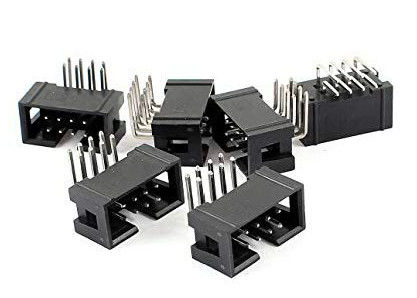 Right Angle Male Box Header Small Electrical Connectors 2.54mm R/A Dual Row 6～64P